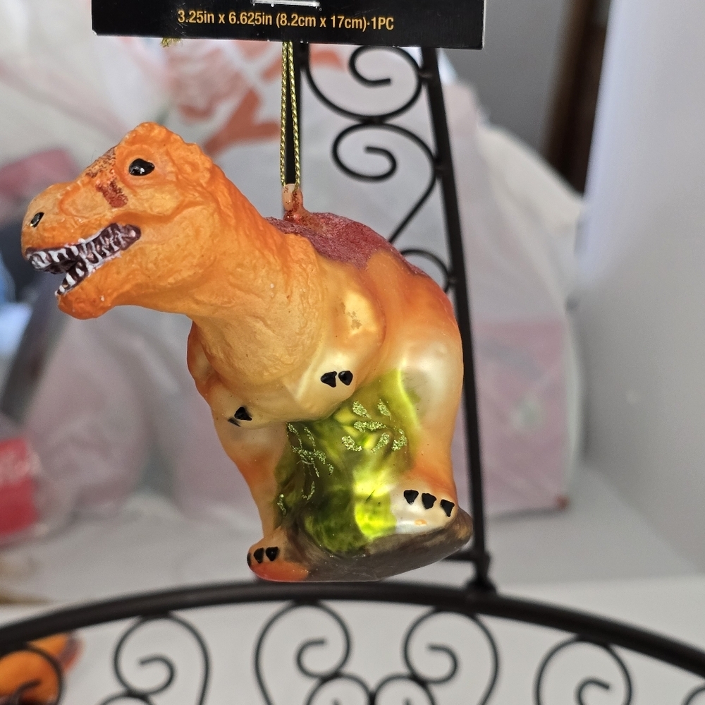 Robert Stanley Christmas glass ornaments dinosaur & fossil set nwt - Picture 4 of 8